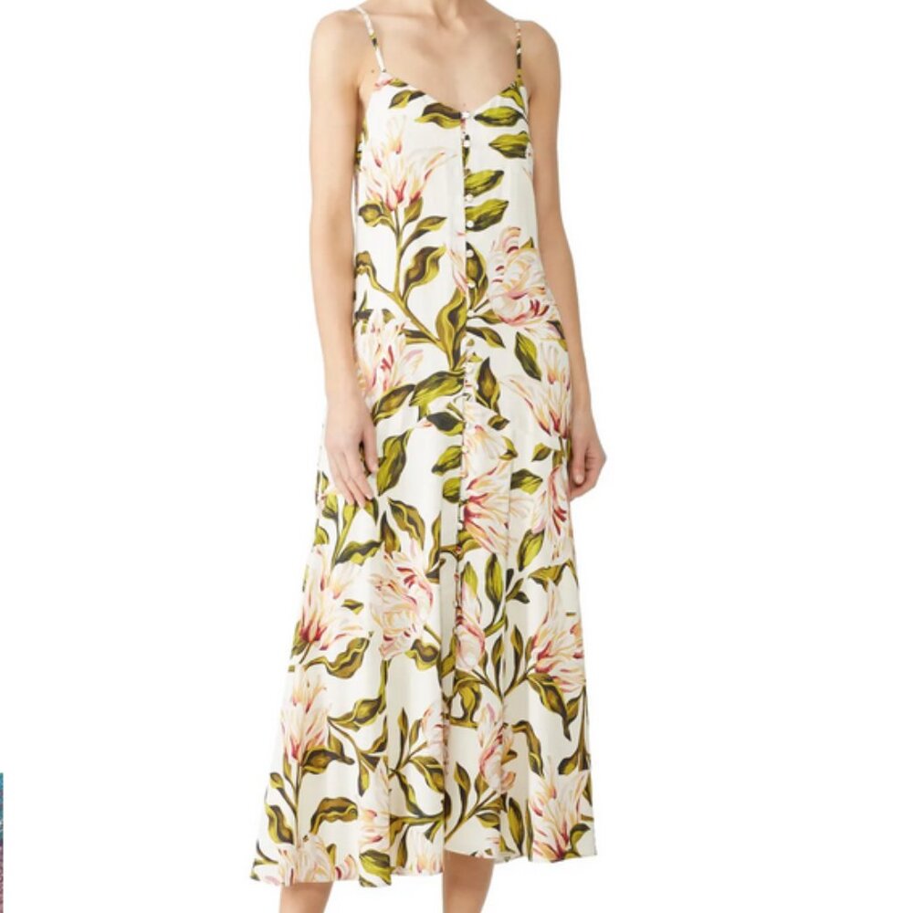 Mara Hoffman Floral Maxi Dress - White and Green